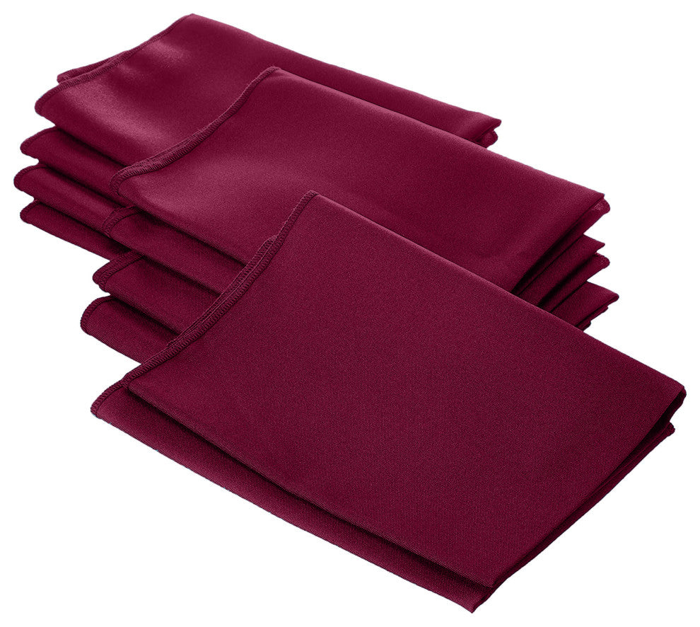 LA Linen Polyester Poplin Napkin, 10 Pack, Cranberry