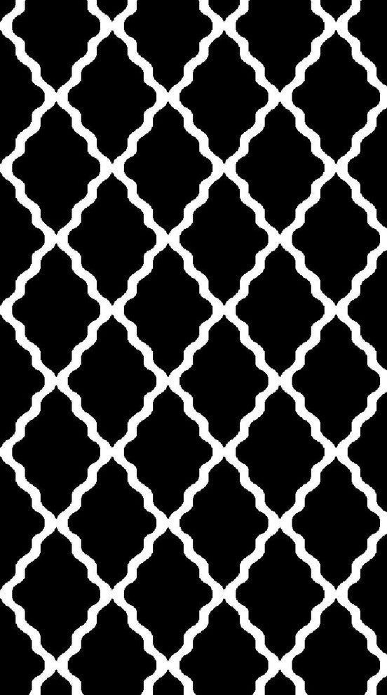 Metro Trellis Rug Black & White 7' 10'' X 9' 10''