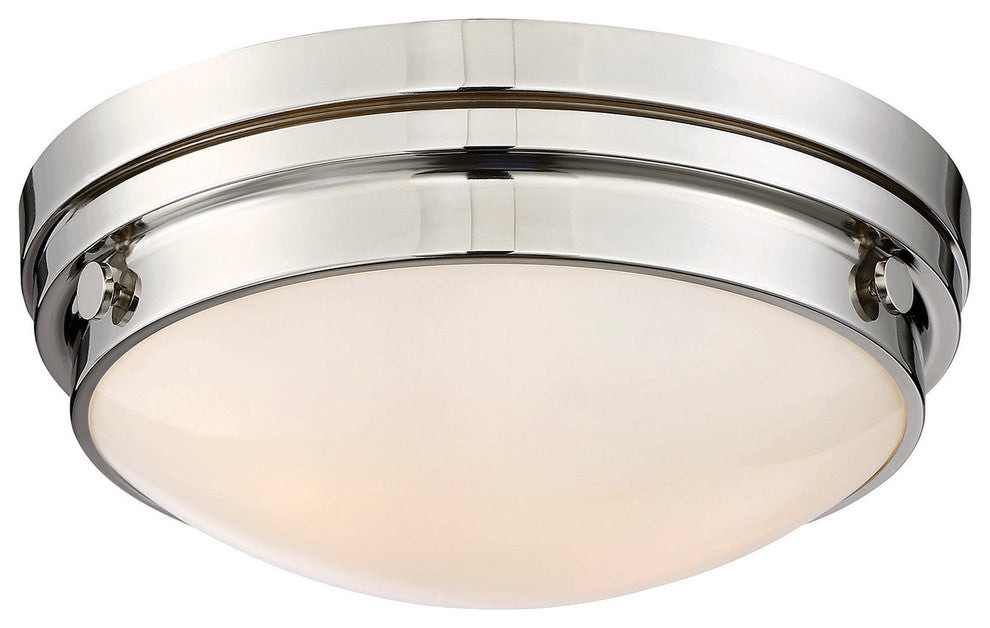 Lucerne Flush Mount, Polished Nickel, 13.25"