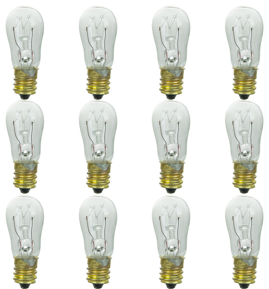 12 Pack Sunlite S6 Warm White Indicator Bulb, 6W, 120V