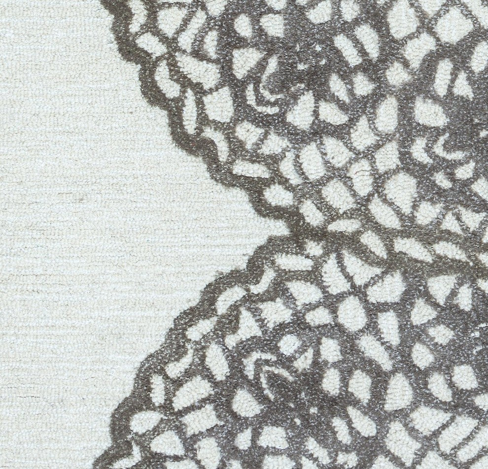 Rizzy Home Dimensions DI2456 Gray Medallion Area Rug, Rectangular 5'x8'