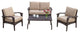 GDF Studio Voyage Outdoor 4Piece Sofa Set, Brown