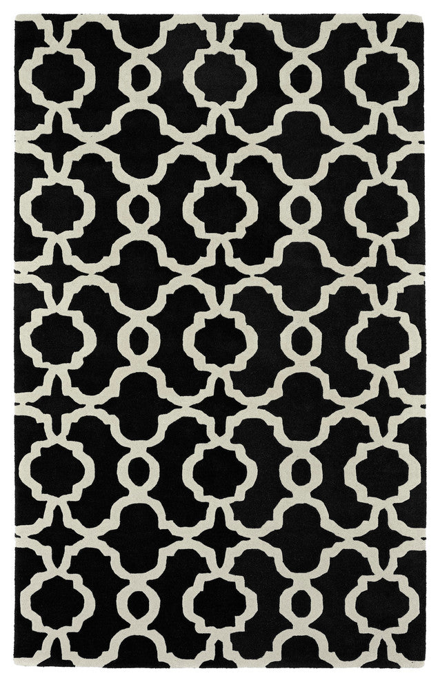 Kaleen Hand-Tufted Revolution Black Wool Rug, 9'6"x13'