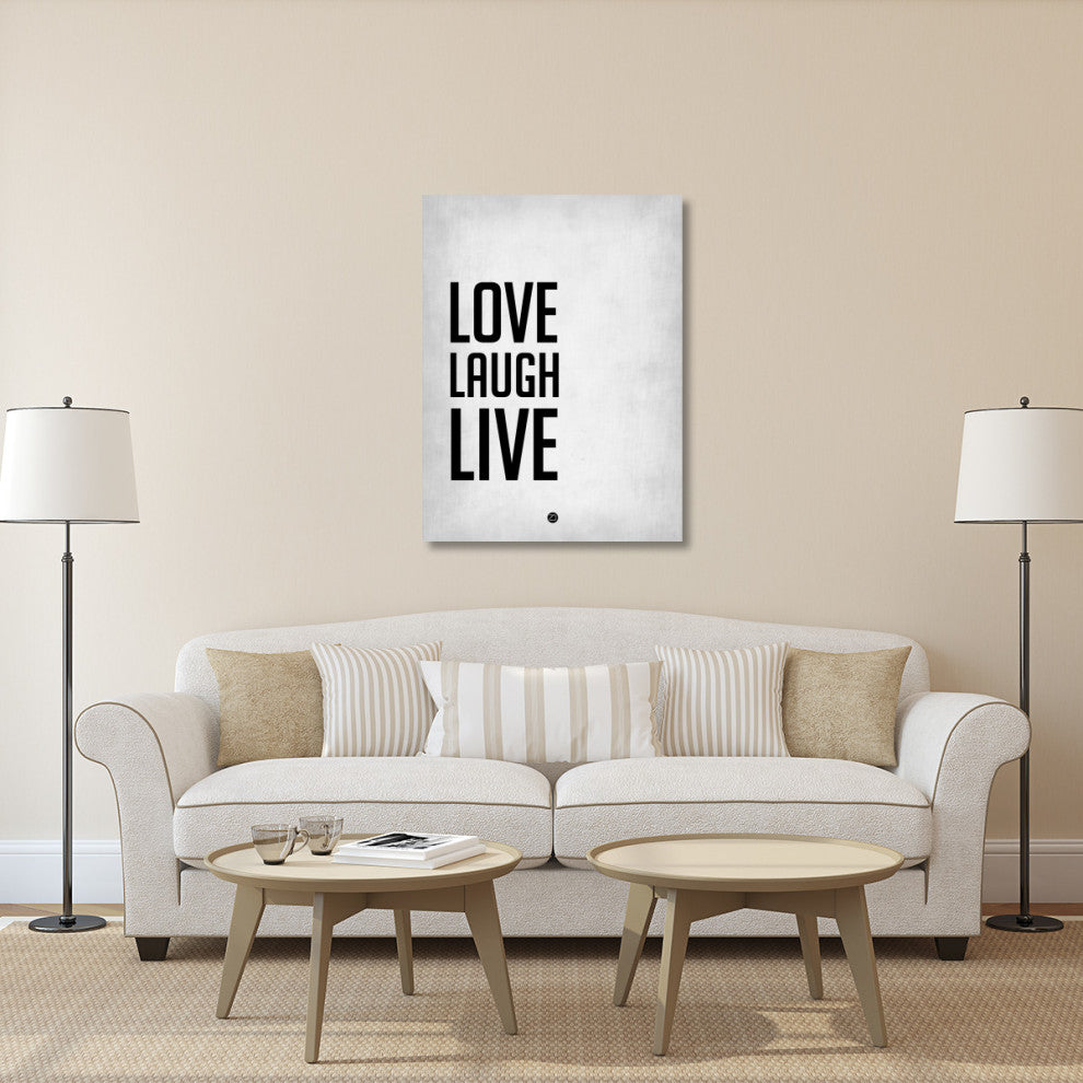 "Love Laugh Live Poster Grey" Fine Art Print