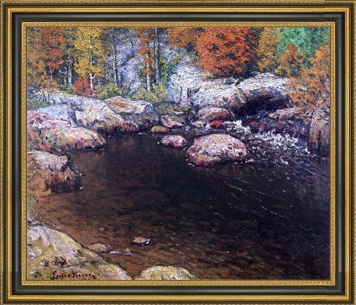 John Joseph Enneking Rocky Pool Framed Premium Canvas Print, 20"x25"