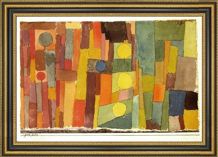 Paul Klee In the Style of Kairouan - 16" x 24" Framed Premium Canvas Print