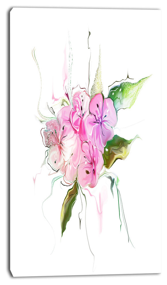 Pink Bouquet of Pansies, Large Animal Canvas Art Print, 16"x32"