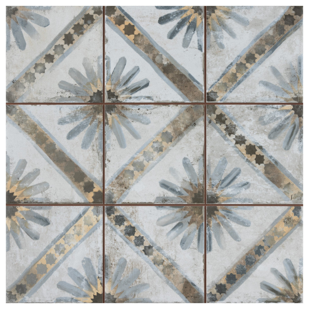 Harmonia Kings Ceramic Floor and Wall Tile, Marrakech Blue, Marrakech Blue