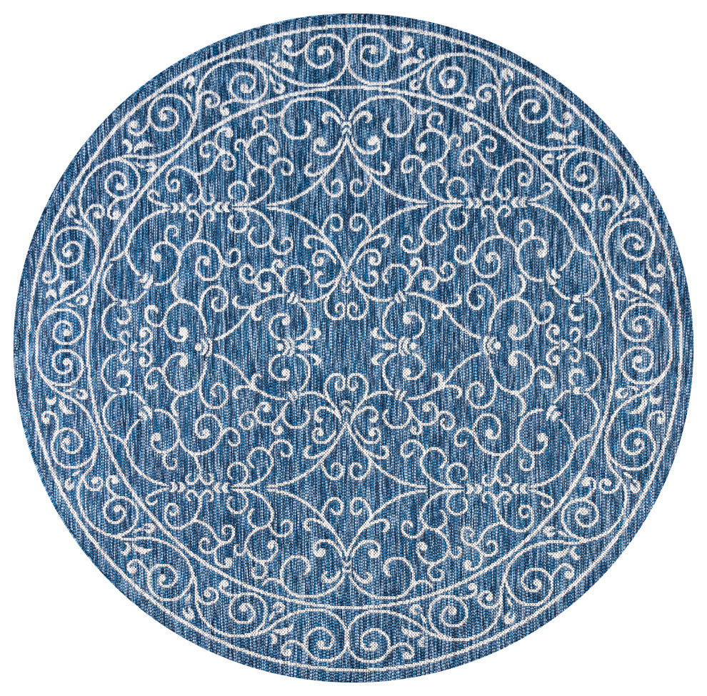 Charleston Vintage Filigree Textured Weave Indoor/Outdoor Area Rug