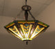 HARRISON, Tiffany-style 3 Light Inverted Ceiling Pendant, Fixture, 25" Shade