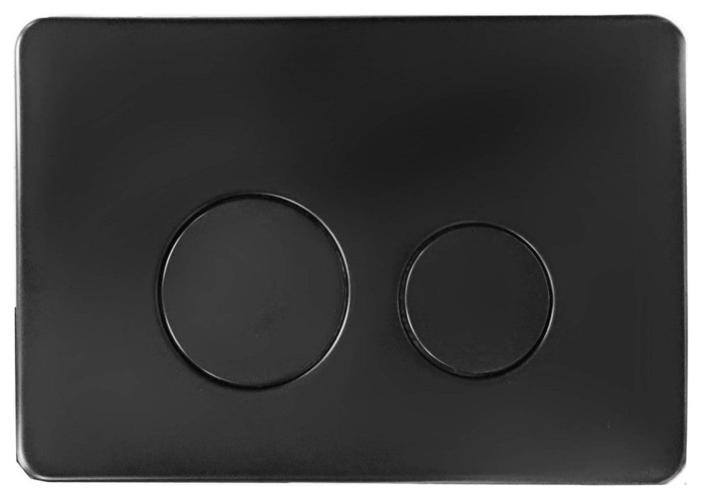In-Wall Toilet Set, 2"x6" Carrier/Tank, Black, Black Round Metal Actuator