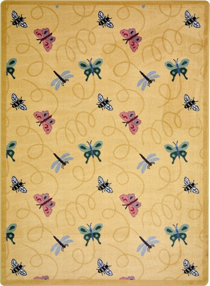 Kaleidoscope Rug, Wing Dings, Gold, 5'4"x7'8"