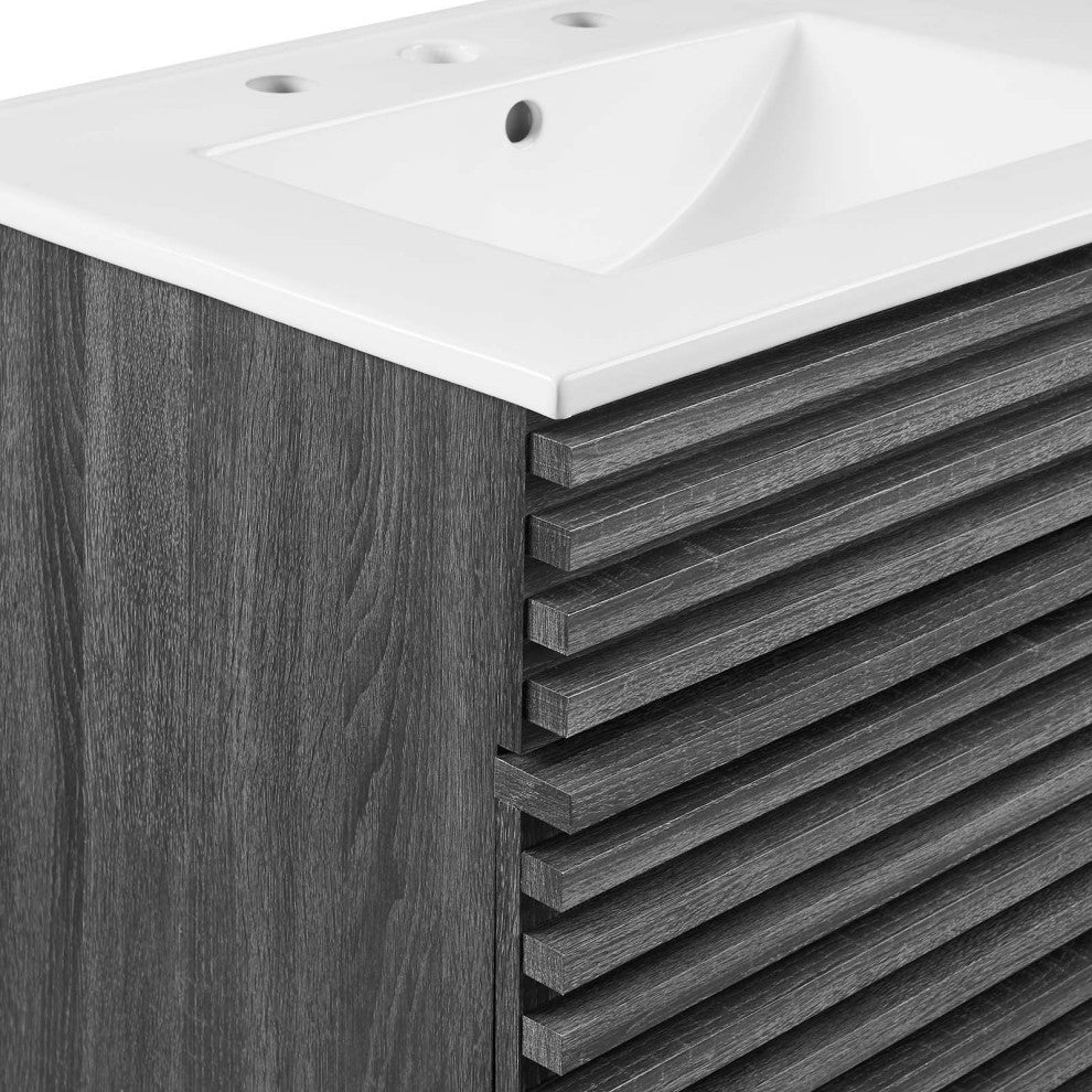 Render 48" Double Sink Bathroom Vanity, Charcoal White