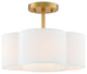 4-Light Scallop Semi Flush Mount Ceiling Light, Gold