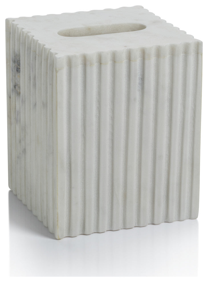 Calabria Fluted Marble Tissue Box Cover