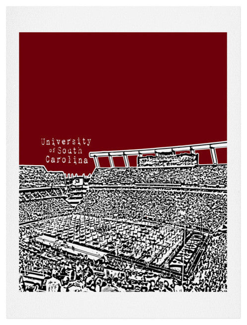 Deny Designs Bird Ave University of South Carolina Dark Red Art Print