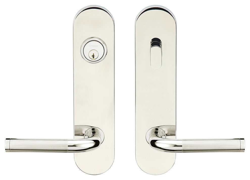 Vienna Lever Tubular Entry Single Cylinder, RH, Polished/Satin Stainless Steel