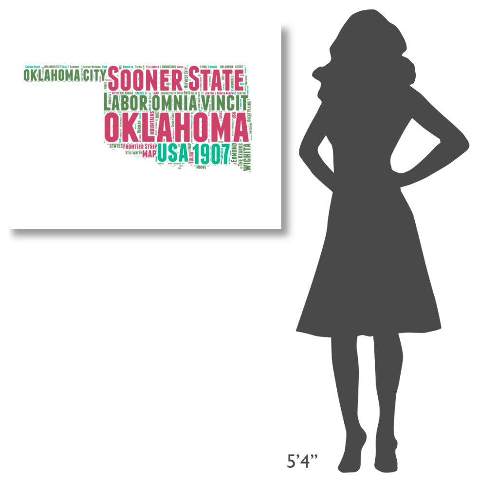 "Oklahoma Word Cloud Map" Fine Art Print