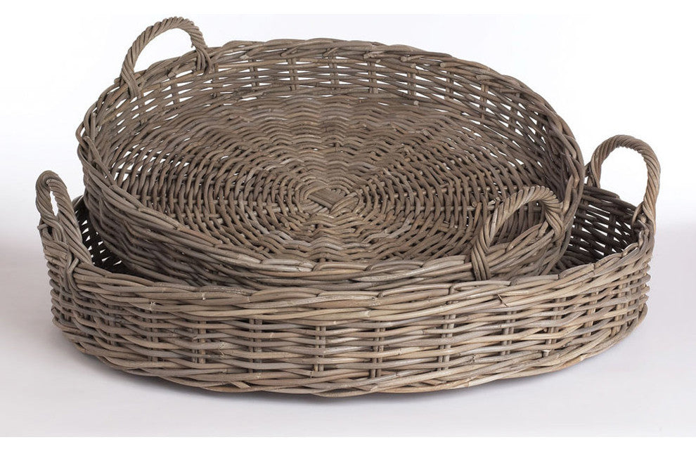 Normandy Xl Low Round Baskets, Set of 2
