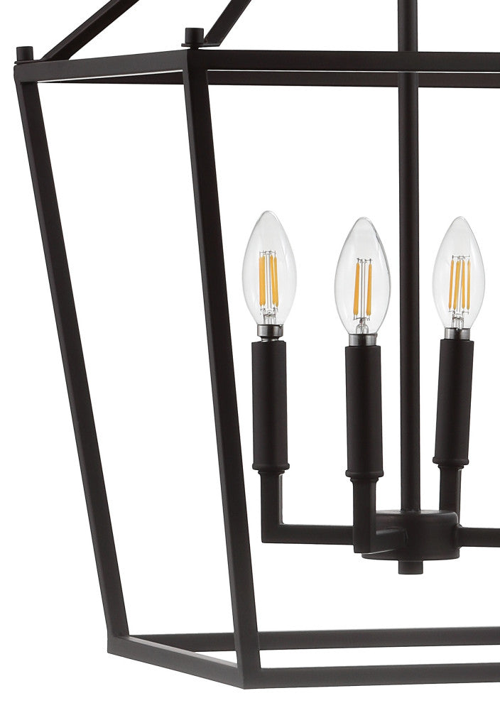 Pagoda Lantern Metal LED Pendant, Oil Rubbed Bronze, 16"