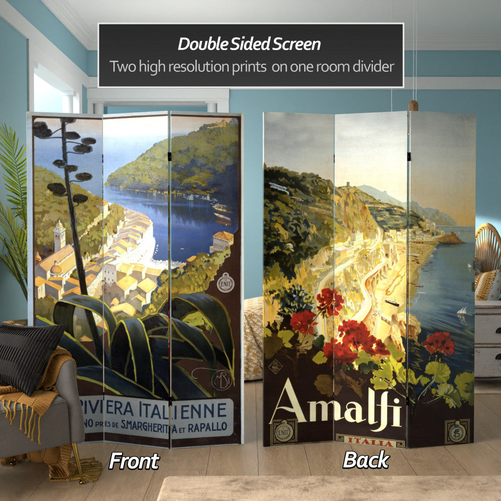 6' Tall Double Sided Amalfi/Riviera Canvas Room Divider