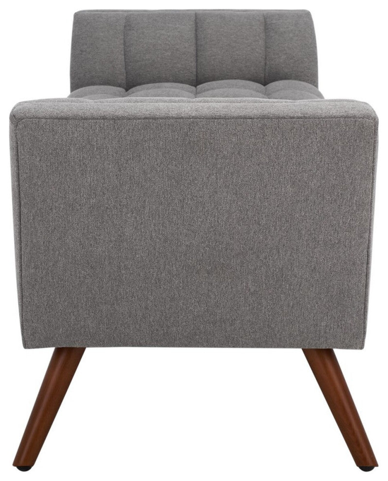 Safavieh Couture Damian Tufted Bench, Light Grey