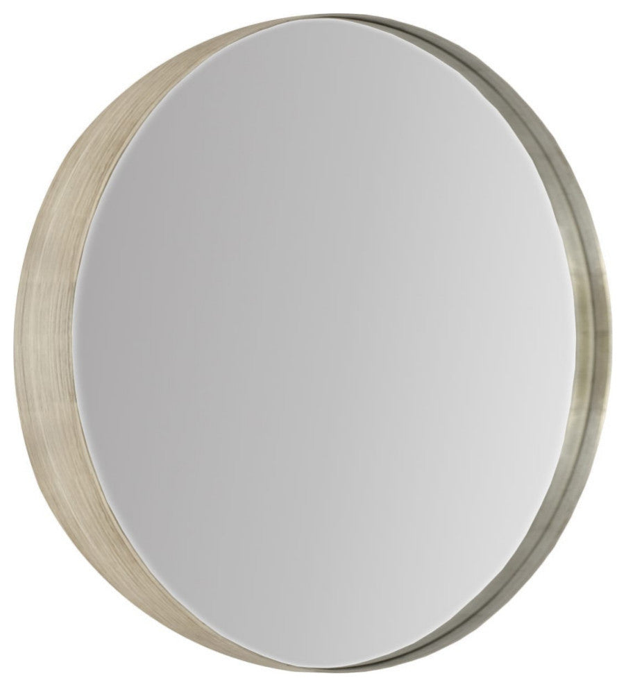 Cheyenne Framed Round Mirror, Nickel