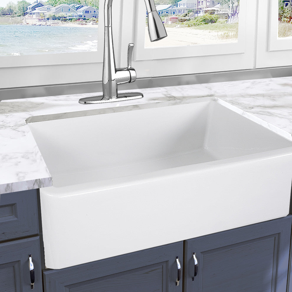 Reversible Italian Farmhouse Fireclay Sink 33"