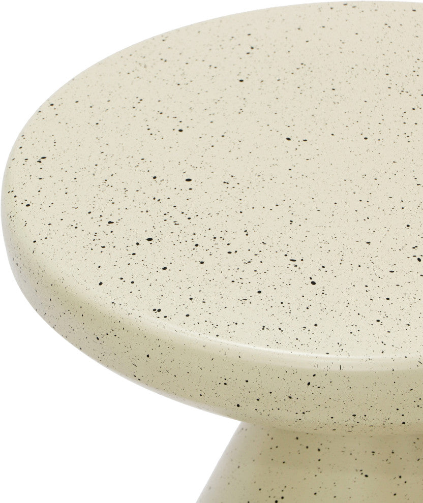 Anika Iron Terrazzo End / Side Table, Cream
