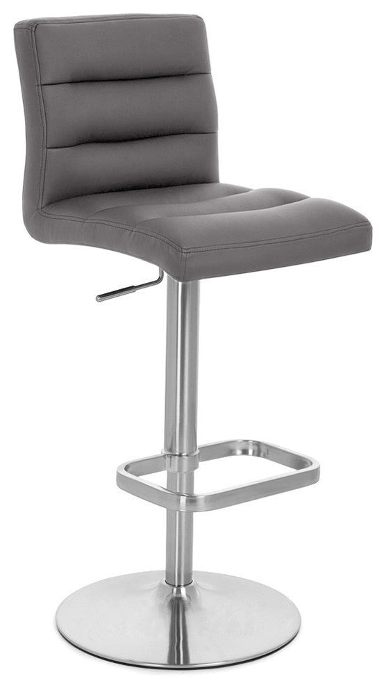 Lush Adjustable Height Swivel Bar Stool - Trumpet Base, Slate