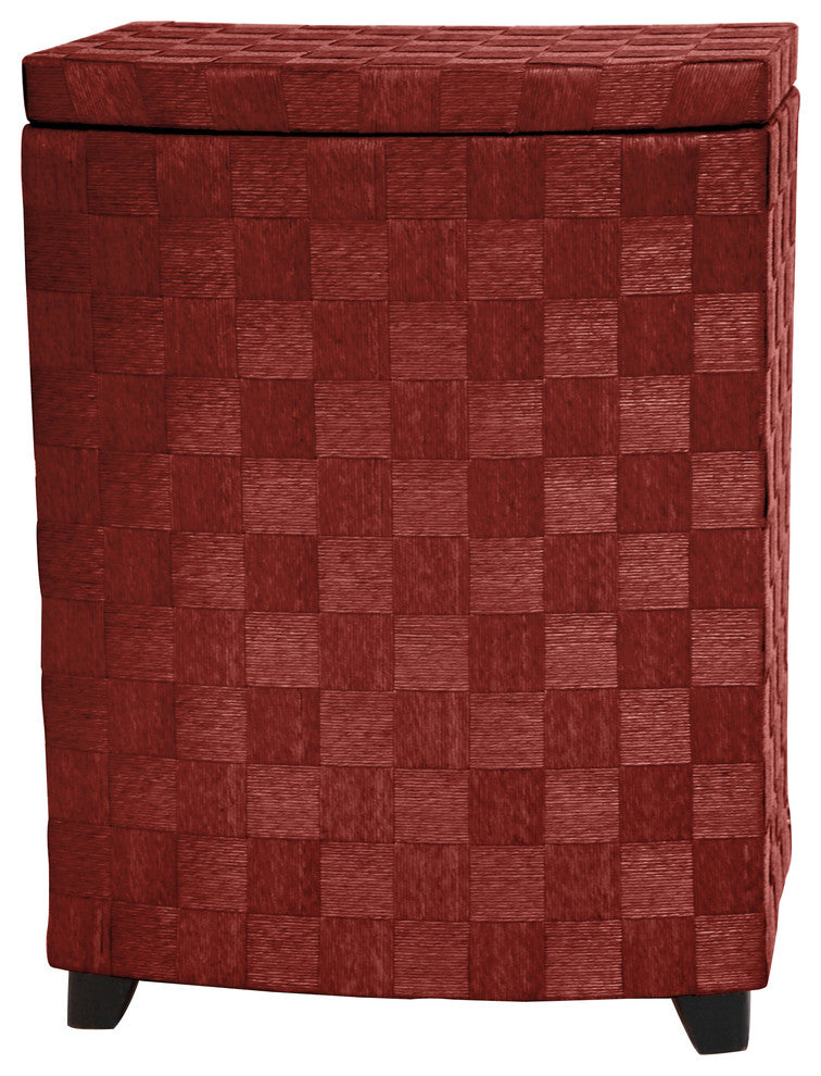 27" Natural Fiber Laundry Hamper, Mahogany