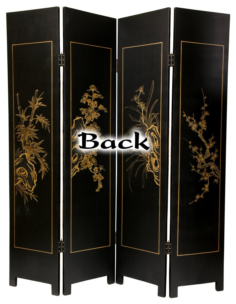 6' Tall Four Seasons Flowers Screen