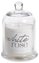 White Rose Scented Candle Jar With Glass Dome