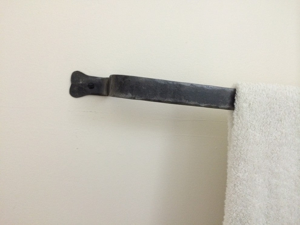 Towel Rod, Hand Forged Wrought Iron Towel Bar