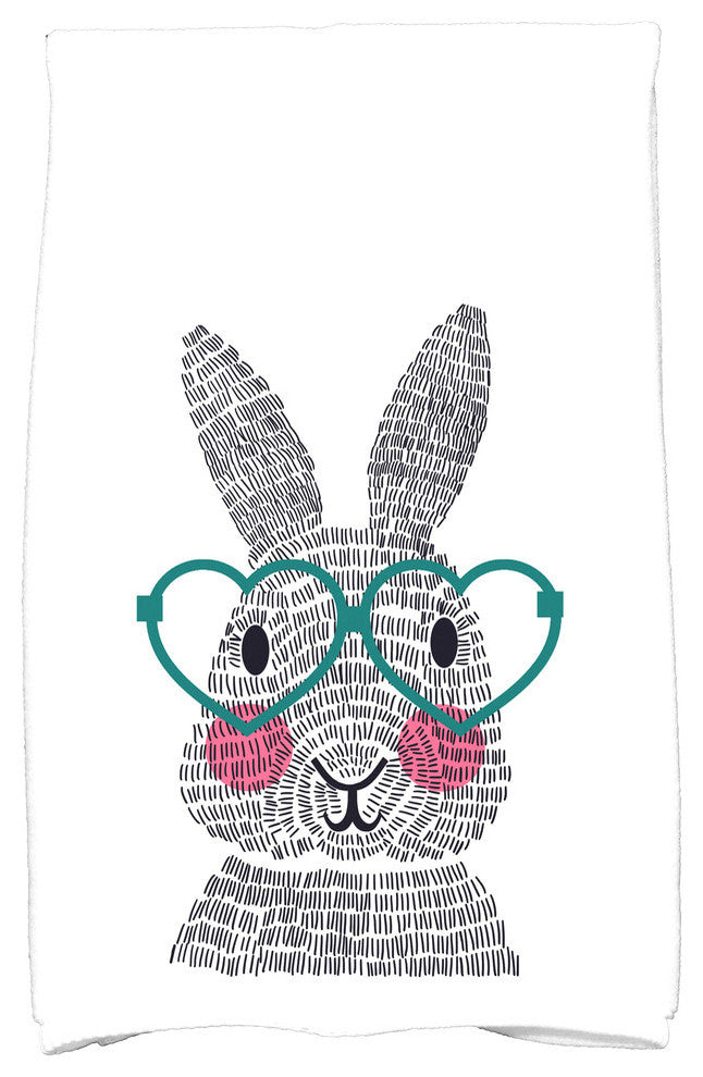 What's Up Bunny?, Holiday Animal Print Hand Towel, Teal