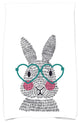 What's Up Bunny?, Holiday Animal Print Hand Towel, Teal