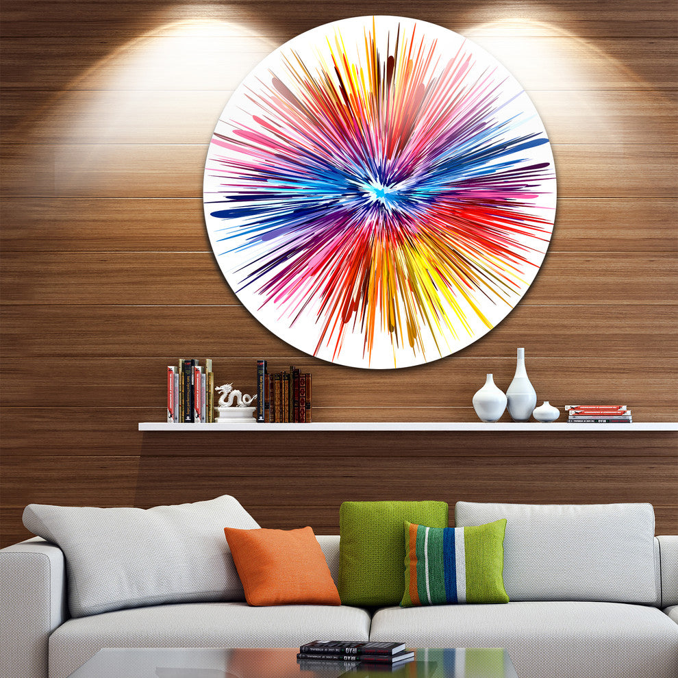 Color Explosion, Abstract Disc Metal Artwork, 23"