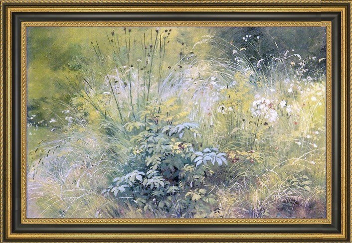 Ivan Ivanovich Shishkin Herbage (Etude)  Framed Premium Canvas Print, 18"x27"
