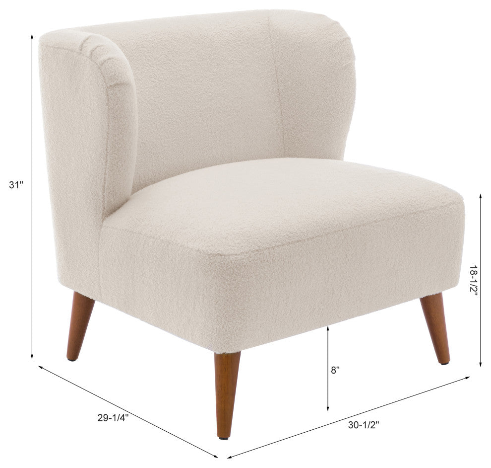 Vesper Boucle Accent Chair, Milky White