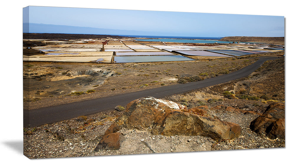 "Salt in Lanzarote Spain Musk Pond" Seascape Wall Art, 32"x16"