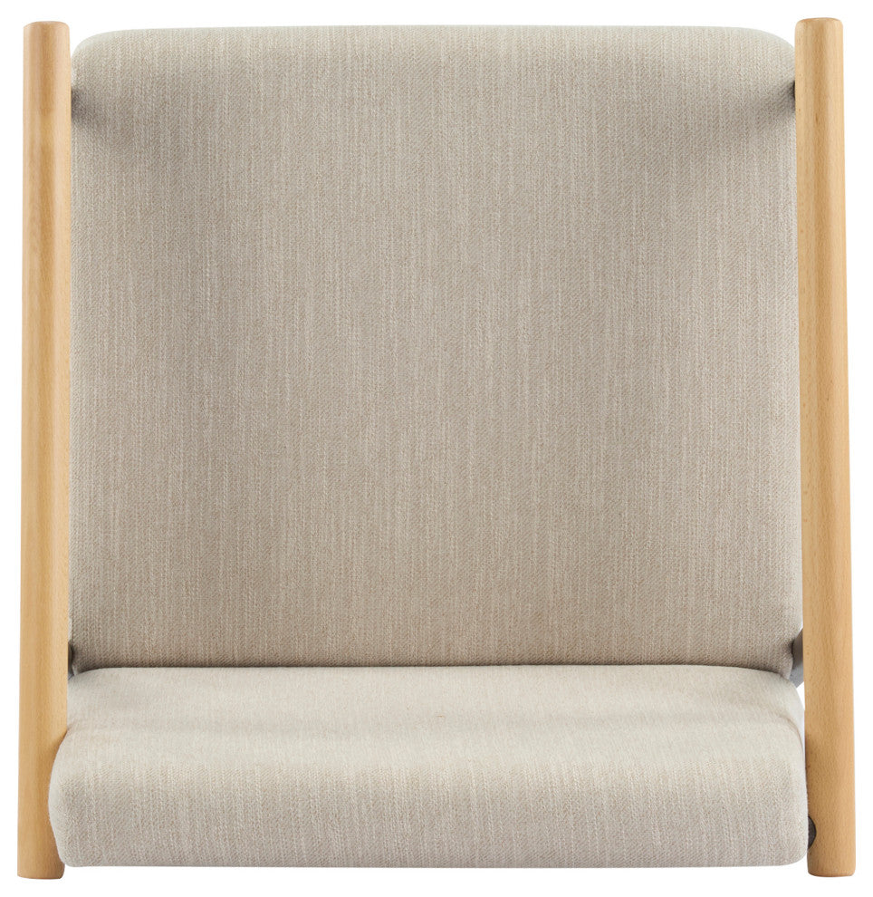GDF Studio 26"H Mid-Century Modern Counter Stool With Iron Frame, Set of 2, Espresso/Beige