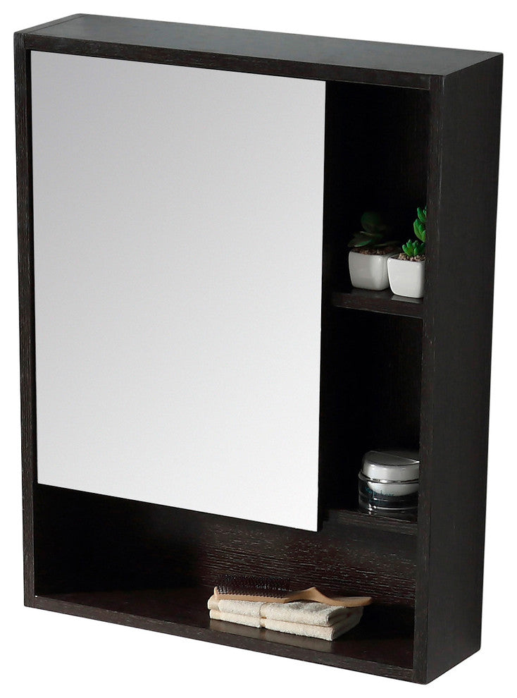 Fine Fixtures Surface Mount Bathroom Medicine Cabinet, Black.