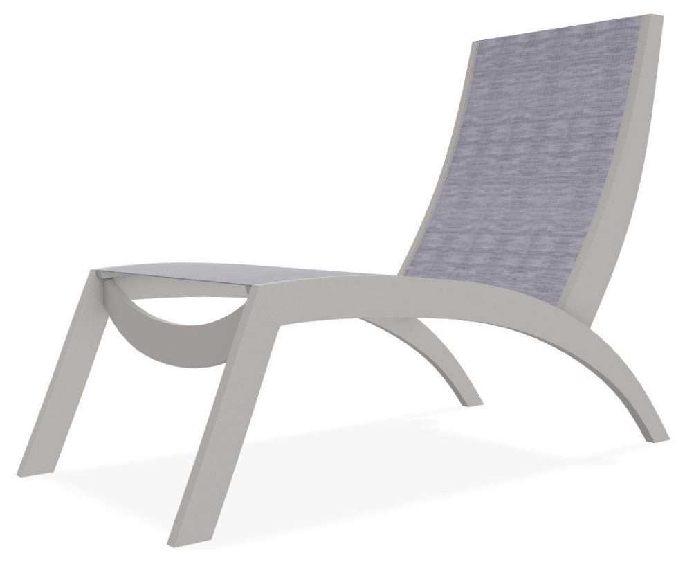 Dune Sling Stackable Outdoor Hydro-Lounge Chaise, Brooks/Warm Gray