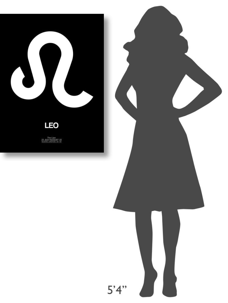 "Leo Zodiac Sign White" Fine Art Print
