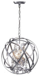Chloe Matte Silver 4-light Crystal Orb Chandelier