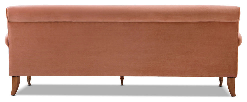 Alana Lawson 88" 3-Cushion Tight Back Sofa, Peach Orange Velvet