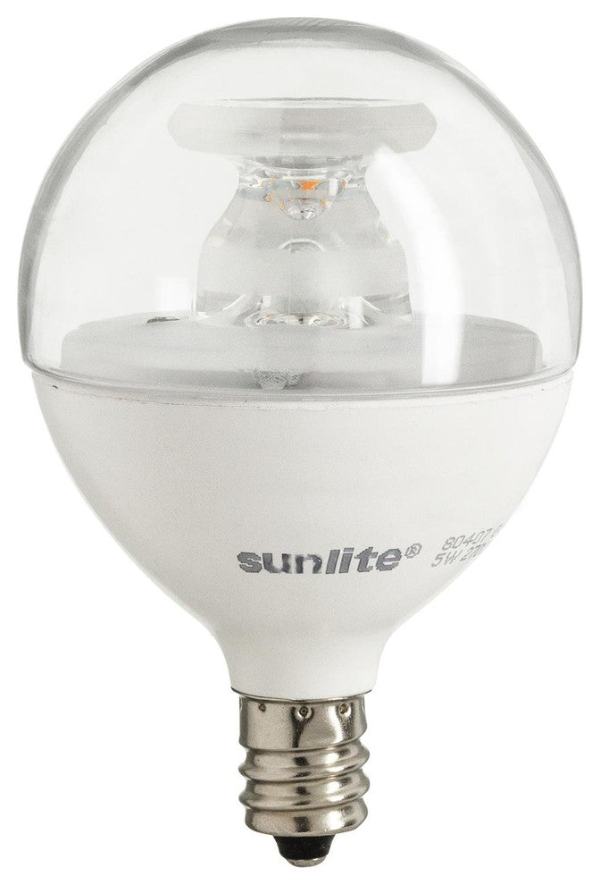 Sunlite Led G16.5 Globe 5W, 40W Equal, Bulb Candelabra, E12, Base, Warm White