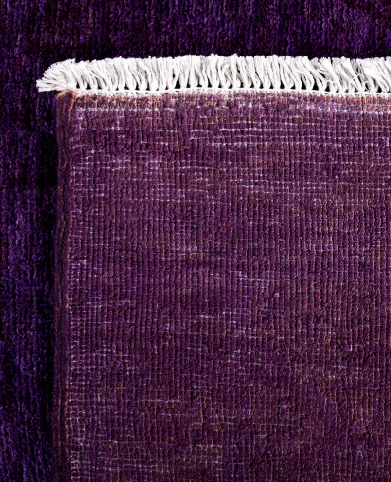 Overdyed One-of-a-Kind Hand-Knotted Area Rug Purple, 6' 1" x 9' 1"