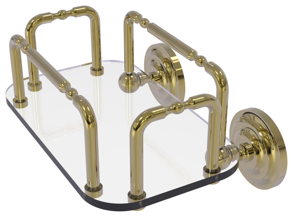 Que New Wall Mounted Guest Towel Holder, Unlacquered Brass