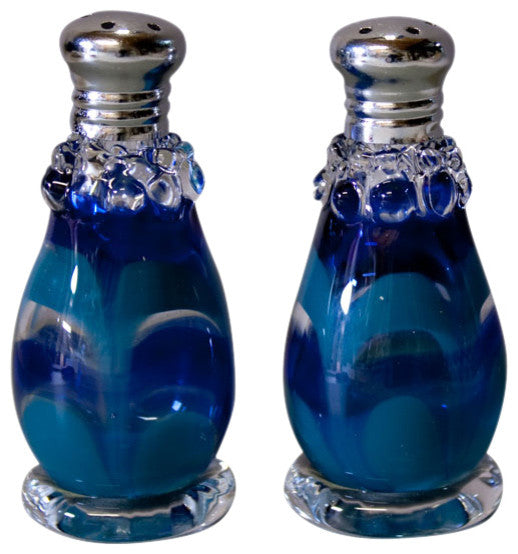 Feather Blue and Teal Salt and Pepper Shaker Set